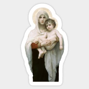 The Madonna of the Roses (Bouguereau) Transparent Background Desing Sticker